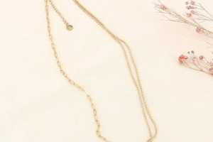 lilas de seine collier or multichaine coeur 3069